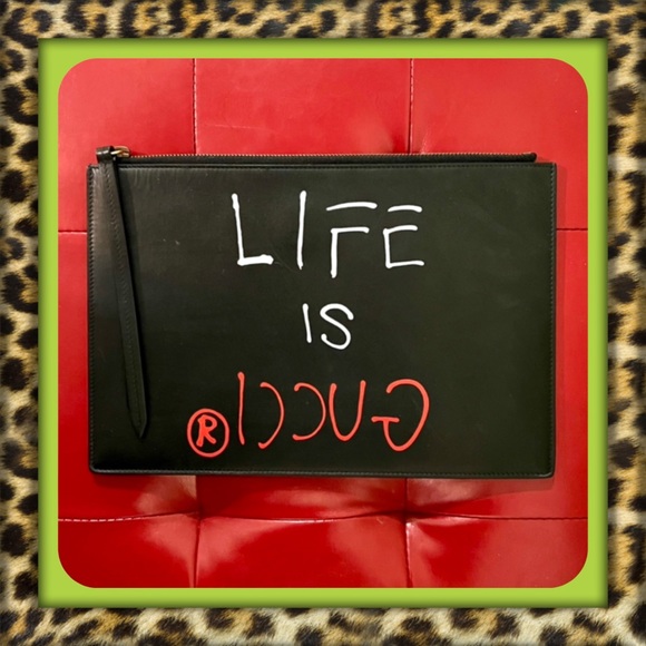 🔥SUPER SALE REDUCTION🔥✅PRICE FIRM✅ AUTHENTIC Calfskin Life is Gucci Clutch - Picture 1 of 17